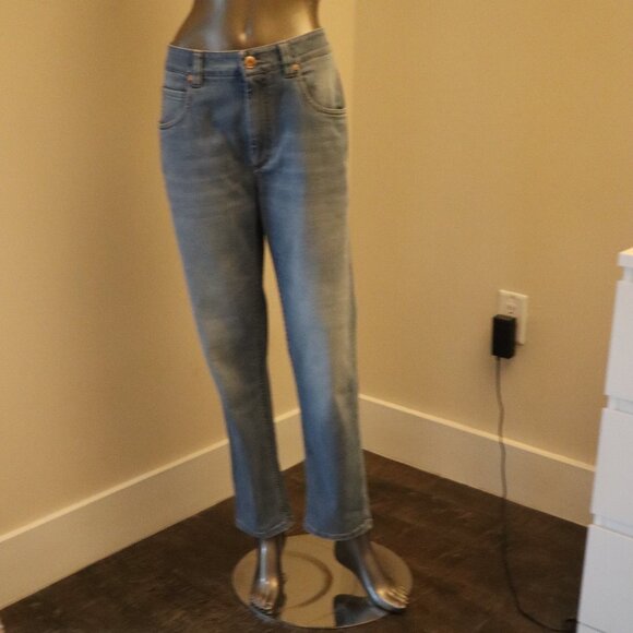 Brunello Cucinelli Monili Jeans Blue Distressed Relax Tapered Leg Denim Size 6 - Picture 5 of 10